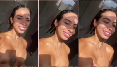 Daniele Antury, com seu corpão de dar inveja, se exibe em um vídeo sexy durante o banho