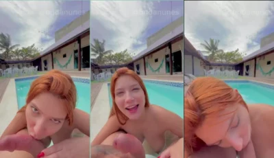 A Brida Nunes deu uma chupada no cara na piscina
