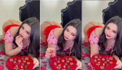 Aleida Ramirez, a morena ousada de fio dental, se deliciando com chocolate
