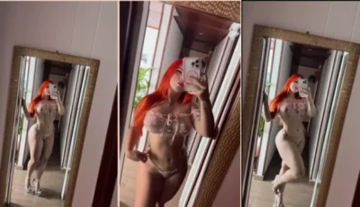 Ruiva maravilhosa Alisha Lily despida exibindo seu corpo dos sonhos