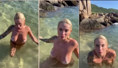 Vazou a Giovanna Genesini se exibindo na praia!