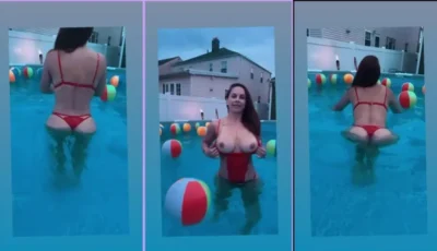 Dianarioss19 na piscina mostrando os peitões incríveis!