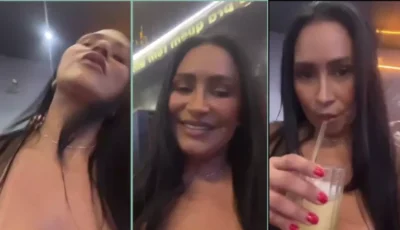 Deliciosa Alessandra Marques gravando os peitões