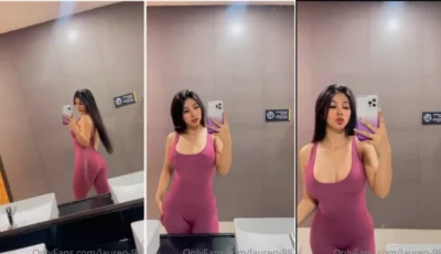 Lauren gravou um vídeo super sensual no espelho da academia