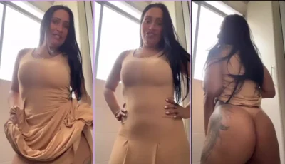 Alessandra Marques com um vestido que destaca o tamanho do seu bumbum