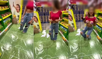Dá uma olhada na Juliavillelahw exibindo os peitos no mercadão!