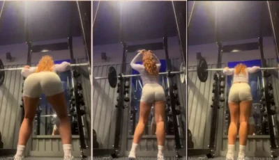 Vídeo da gata Noa Honey malhando na academia com seu corpão