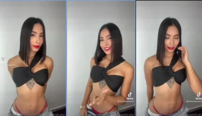 Daniela Antury toda produzida gravando um vídeo