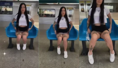 Larissabxj despindo a calcinha em pleno público