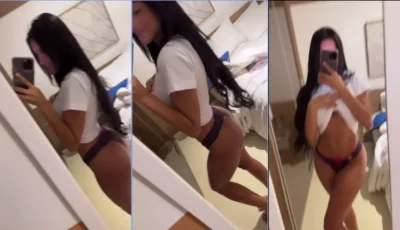 Vídeo da Karlyane Menezes exibindo a calcinha na frente do espelho