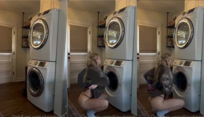 Daisy Keech arrasando no vídeo só com a gata na máquina de lavar!
