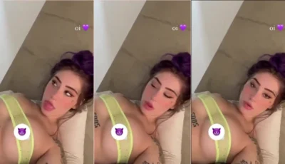 Ju Mendes fazendo um vídeo bem picante dela mesma na cama!