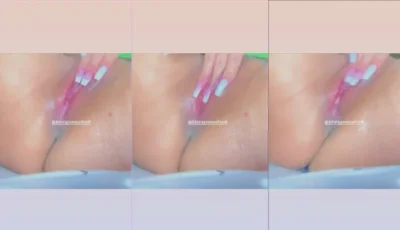 Débora Gomes em um vídeo se divertindo com a própria intimidade