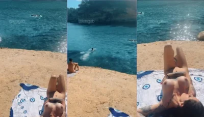 Influenciadora do letsgab, nua na praia, faz postagens ousadas